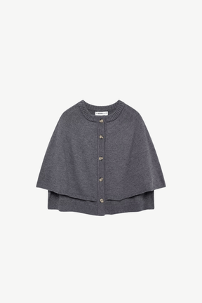 Eleganter Melange Cape Cardigan Damen – Weicher Strick, Vielseitig & Warm