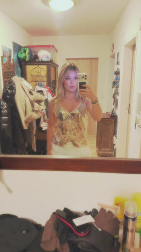 Bella embellished Top gold