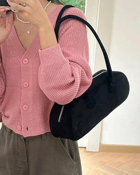 Aveline Vegane Wildleder Handtasche Weiche Schultertasche für Damen