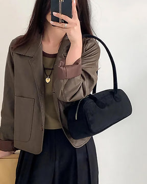 Aveline Vegane Wildleder Handtasche Weiche Schultertasche für Damen