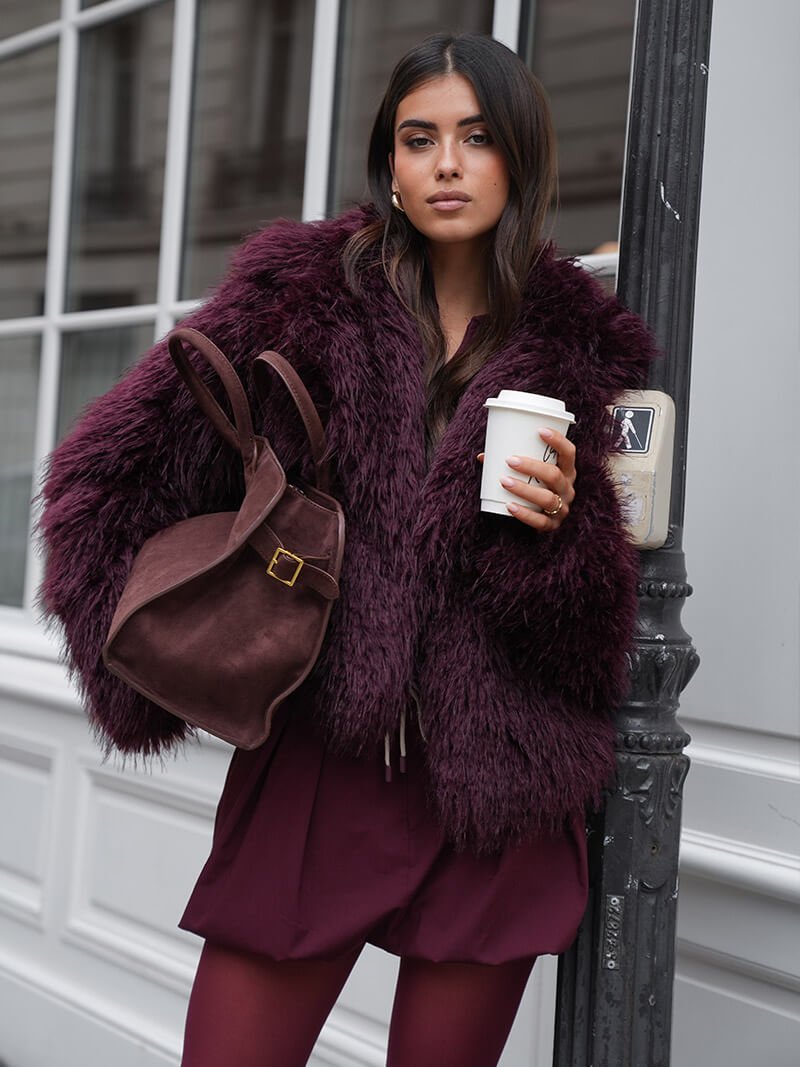 Henna Shopper Bag Vegane Wildleder Handtasche Damen Braun Schwarz