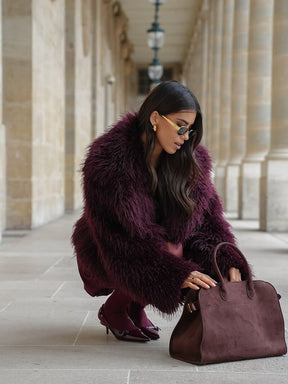 Henna Shopper Bag Vegane Wildleder Handtasche Damen Braun Schwarz