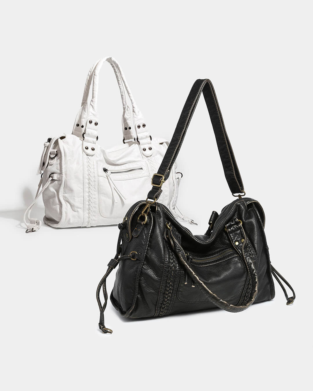 SOERA Tanja Schultertasche Damen aus veganem Leder in Schwarz