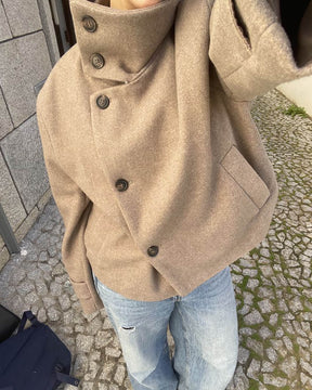 Elegante SOERA Ramona Damen Jacke Beige Stehkragen Einreihig Herbst