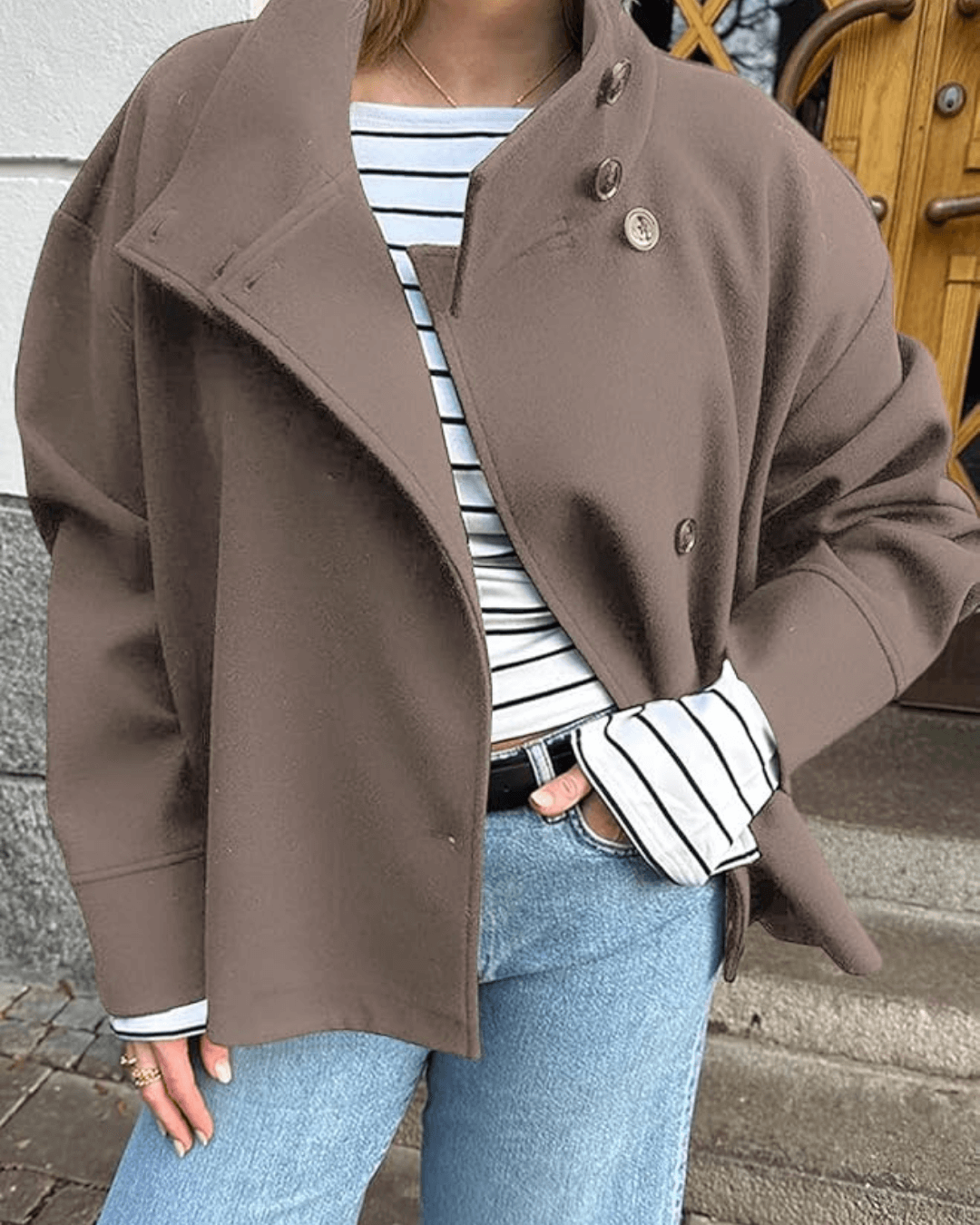 Rosalia Elegante Damenjacke mit Stehkragen für den herbstlichen Streetstyle