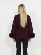 wool coat - burgundyrot