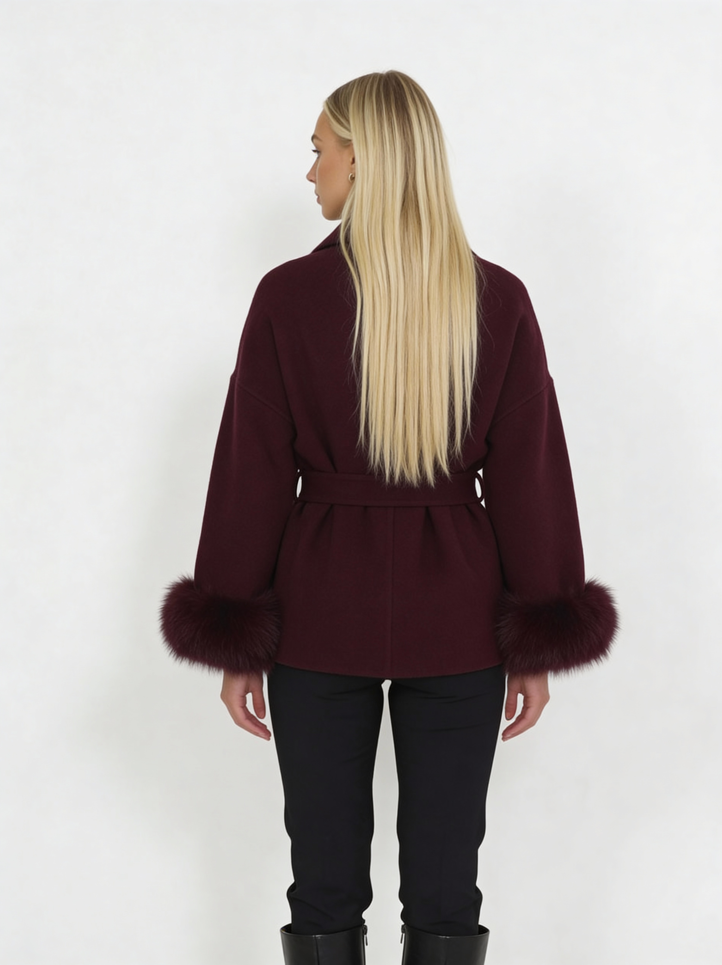 wool coat - burgundyrot