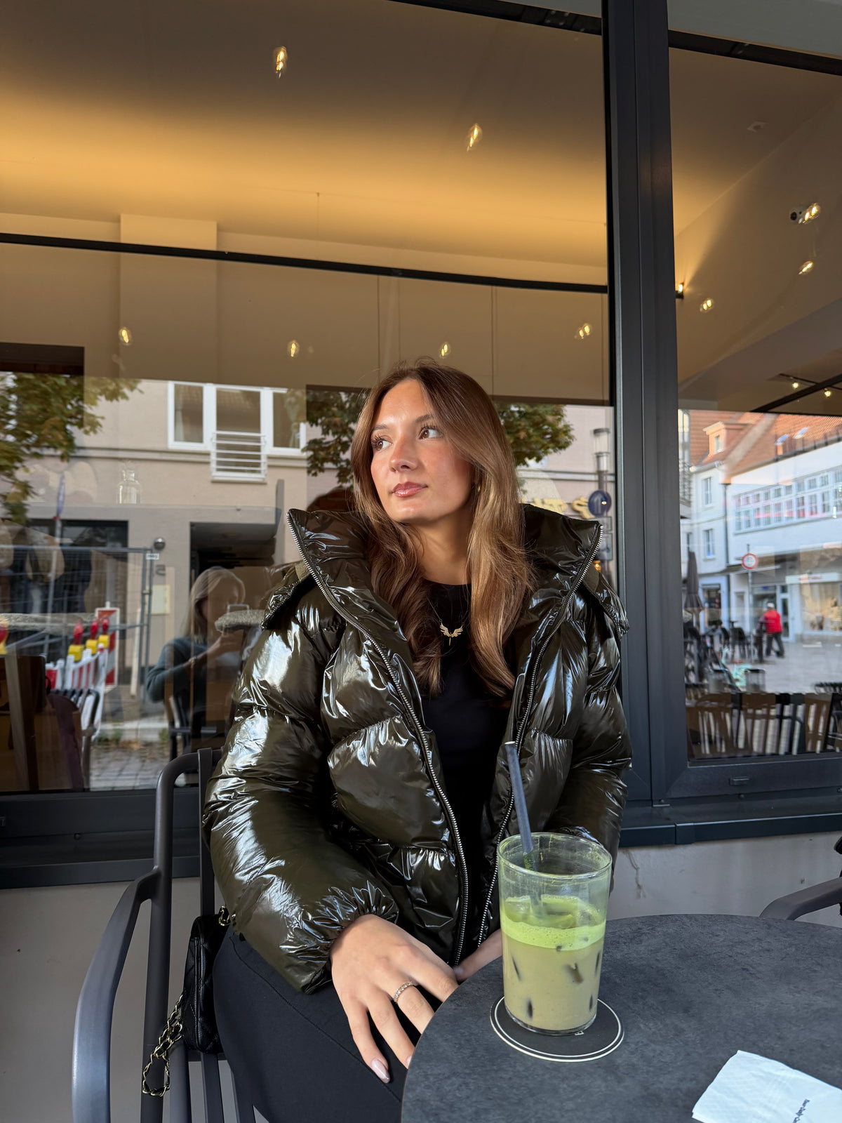 Premium Pufferjacke - olivegrün